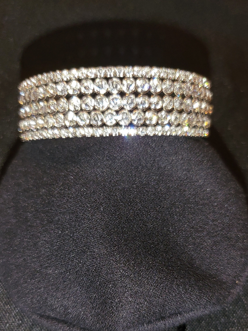 Gorgeous - Rhinestone Pave Multi-Row Silver Bracelet - Fashion Jewelry